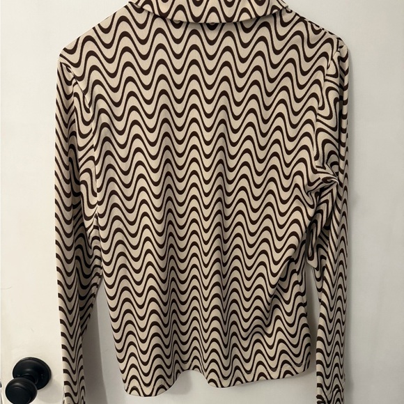 Industry Brown and Cream Wavy Pattern Shirt - Picture 2 of 2
